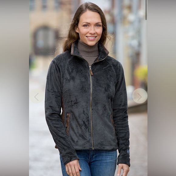 Kuhl Jackets & Blazers - KUHL | Advokat Full Zip Fleece Jacket Leather Trim Brown | Women's Small